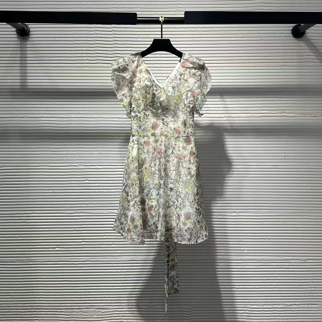 DY 25常规碎花套头无袖短裙夏季连衣裙裙子法式设计师百搭A184