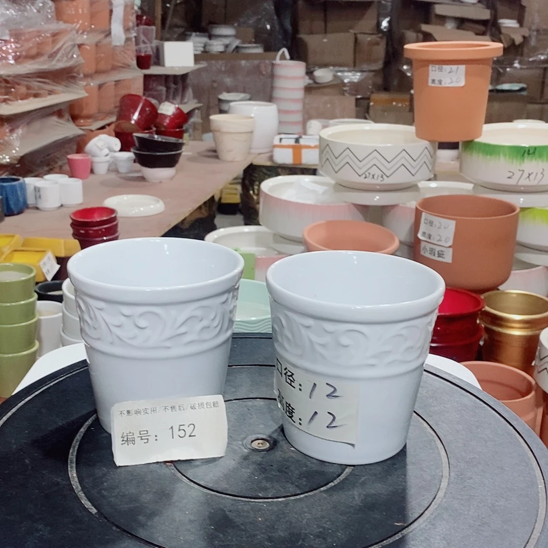 莲***清微瑕花盆-152-口12×12-2个