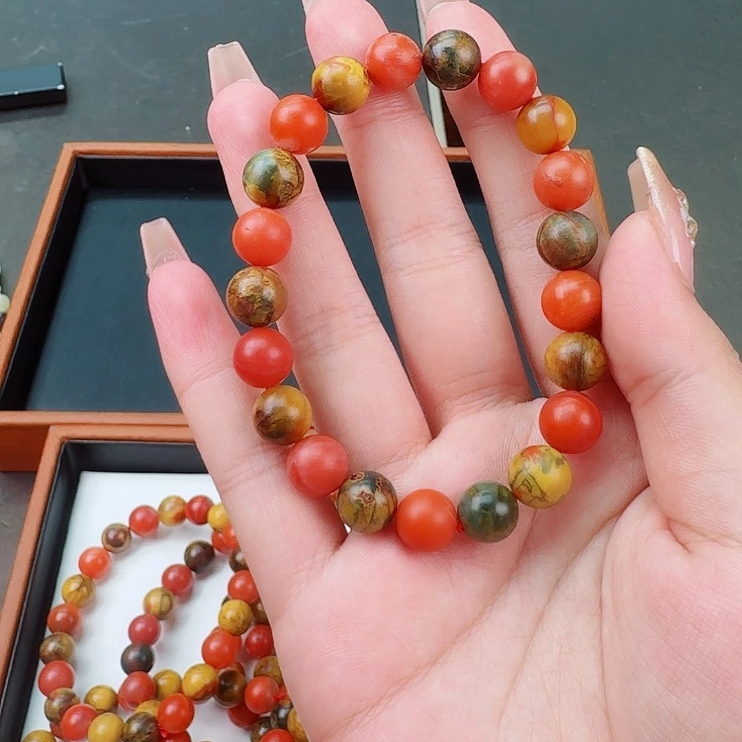 南红玛瑙包浆手串卡9未镶嵌