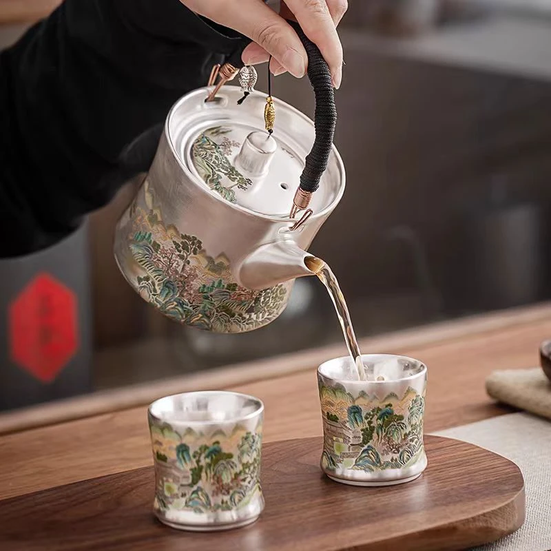 乾鑫堂世外桃源提梁一壶两杯整套茶具加礼盒-ZHZ278