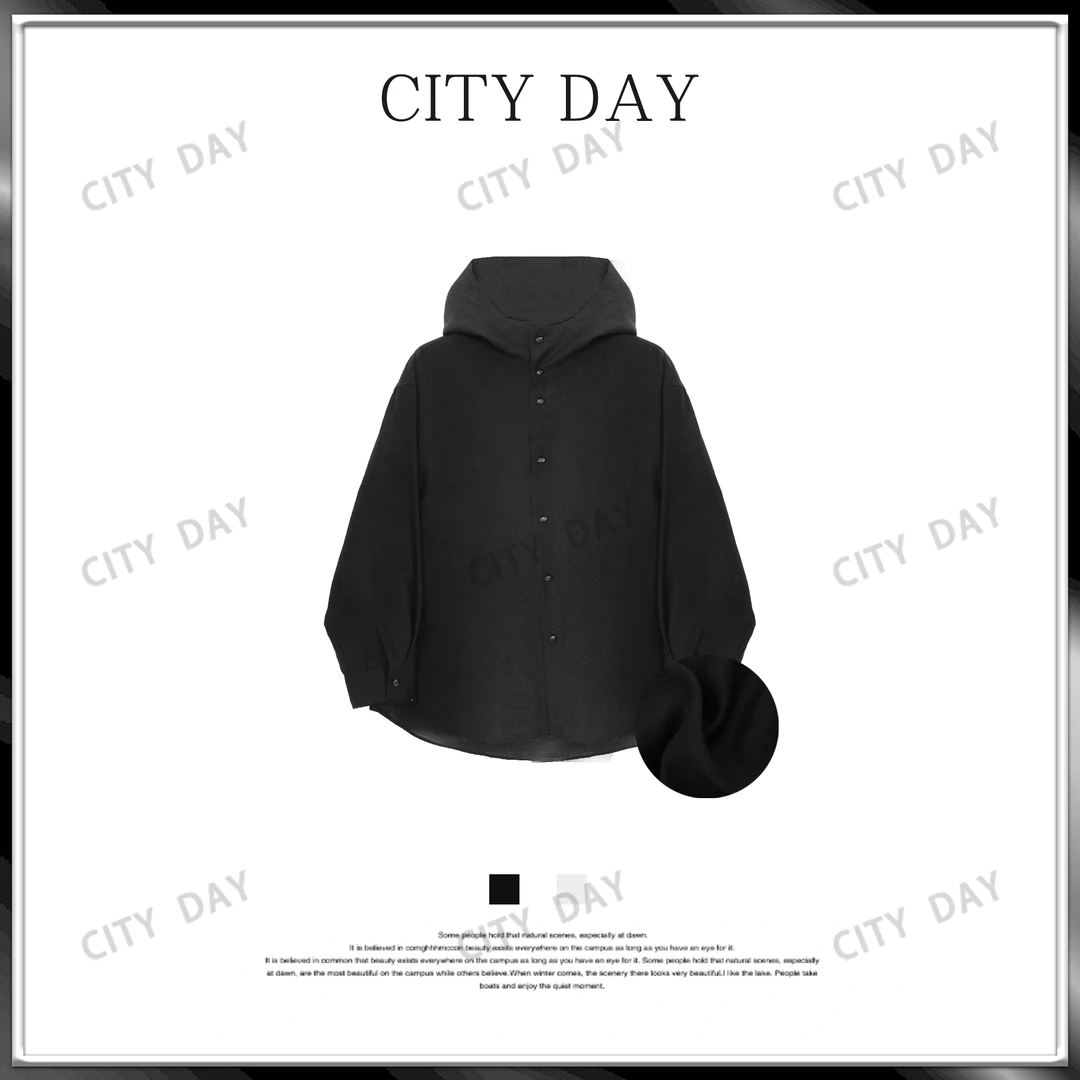 CityDay【楠哥】三幻神 高定莱赛尔醋酸连帽亚麻防晒轻薄外套 70068