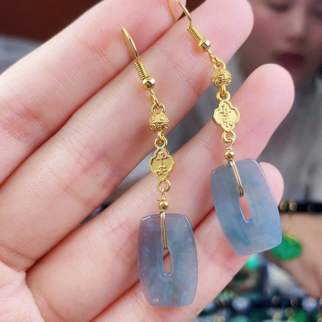 翡翠未镶嵌耳饰饰品