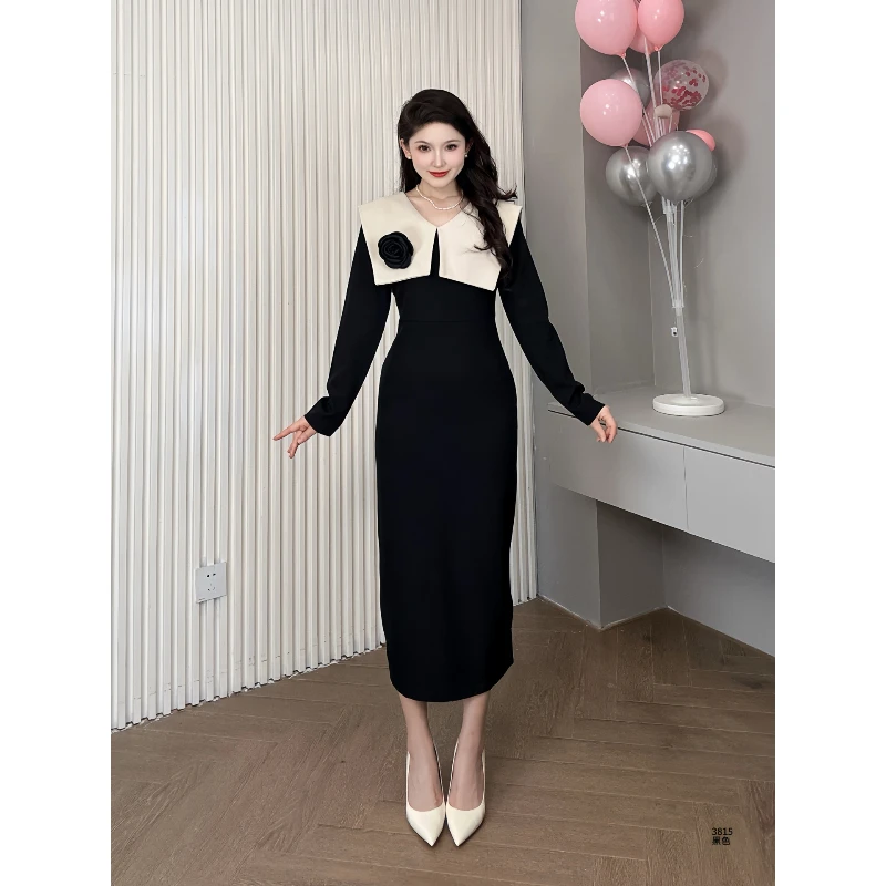 Saeda女装优雅高贵女神法式时尚民族风连衣裙YF3815