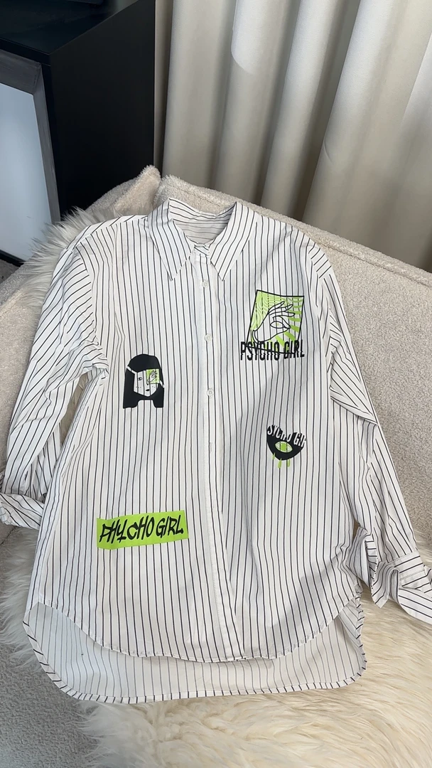 18杨老板设计师款涂鸦衬衣