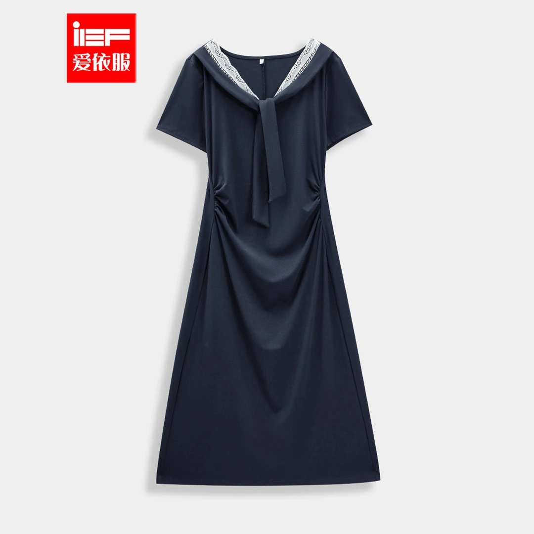IEF/爱依服【微胖】大码女装2025夏秋新款韩版休闲显瘦连衣长裙
