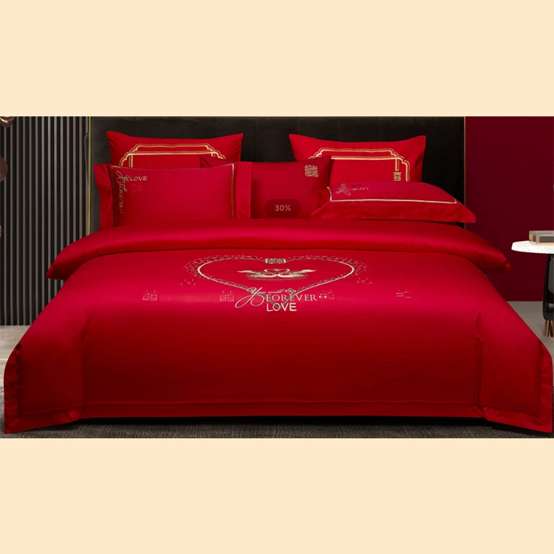 骆易家「 今生约定」陪嫁物品女方全套结婚用品被子床上四件套礼盒