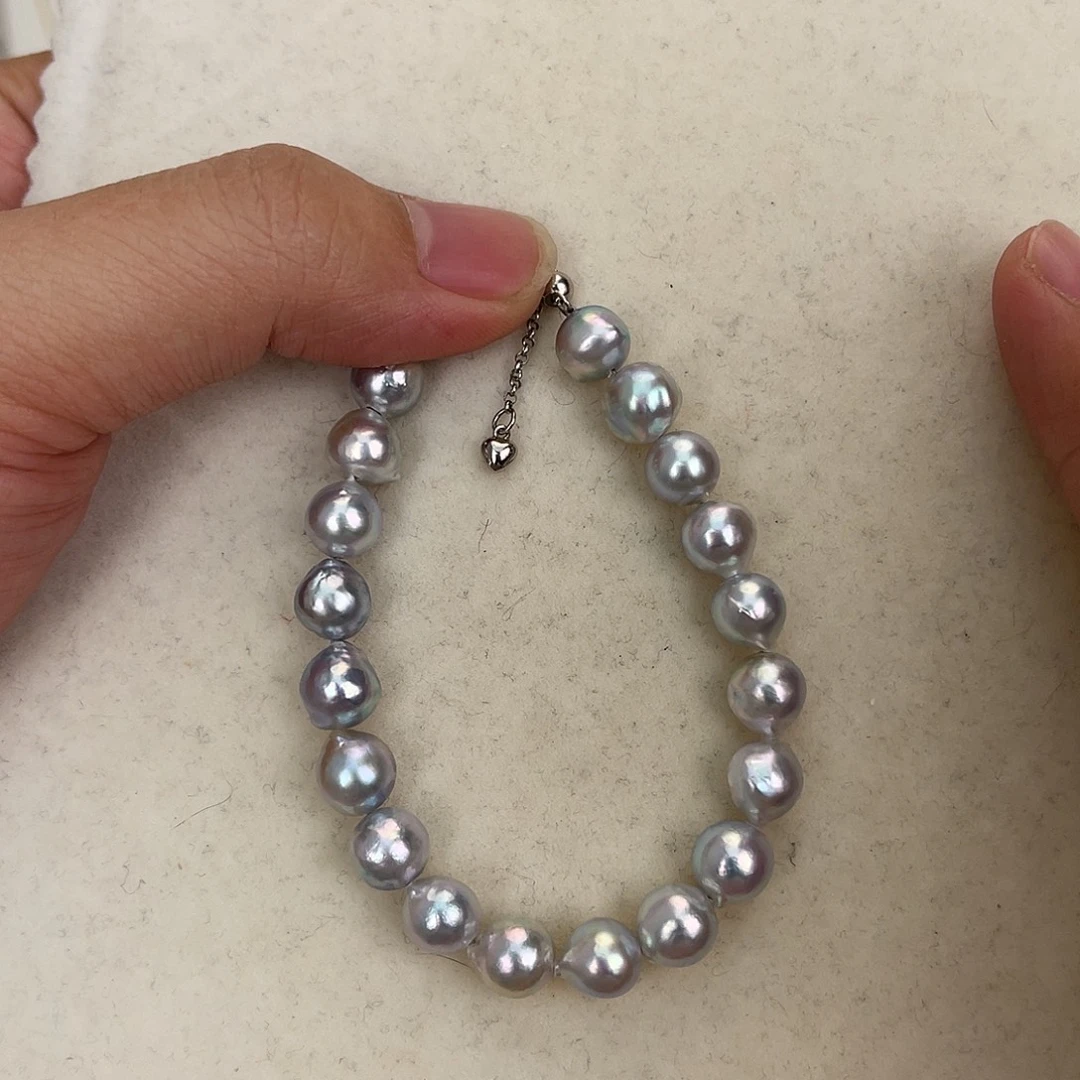 手绳银S925镶嵌海水珍珠