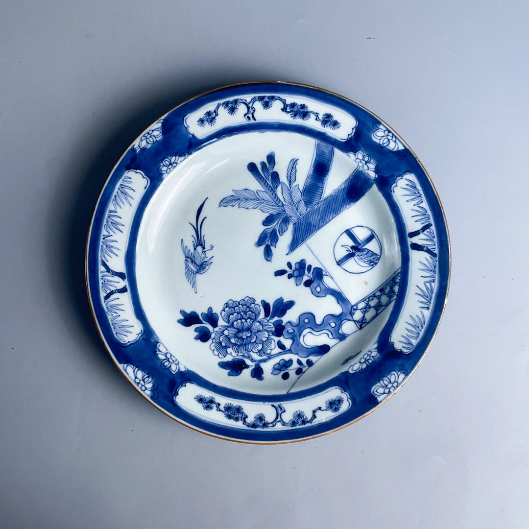 M25GH008169 - 清康熙青花洞石花鸟纹盘12