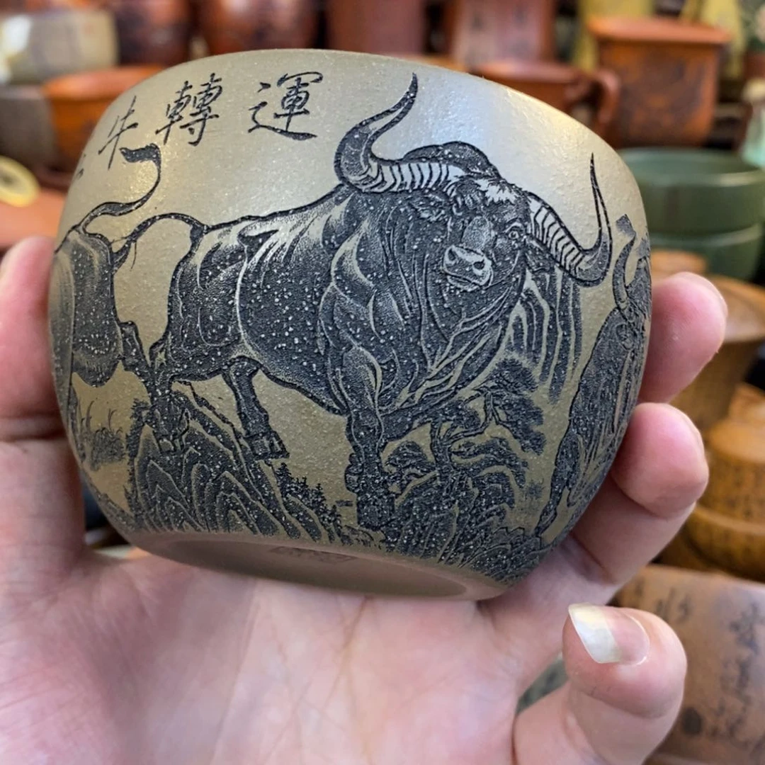 紫砂杯子宜兴全手工紫砂杯