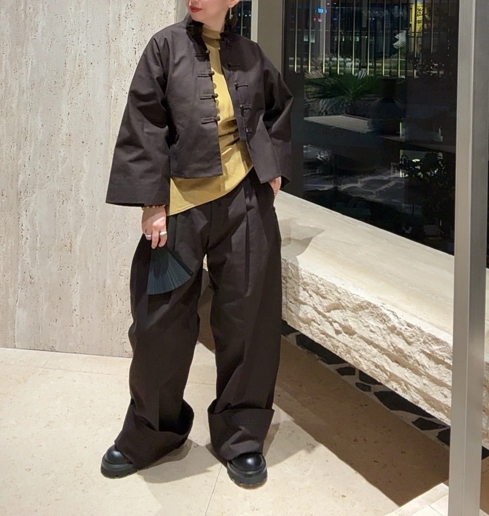 Samuel Gui YangMAUD TROUSER可可棕阔腿裤