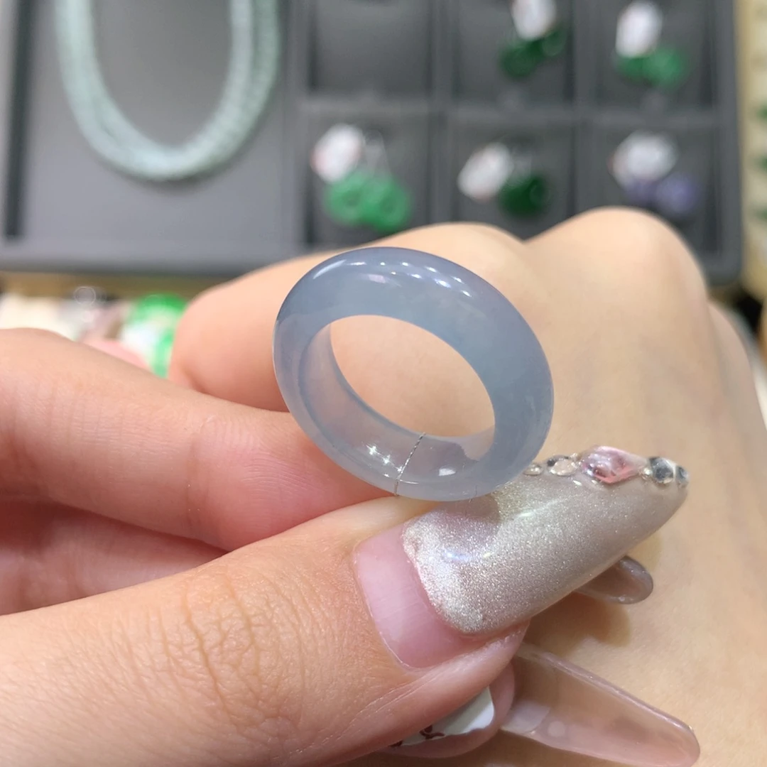 翡翠戒指未镶嵌10-11冰蓝