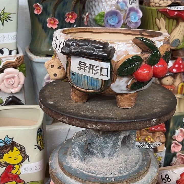 紫砂花盆粗陶材质多肉花盆