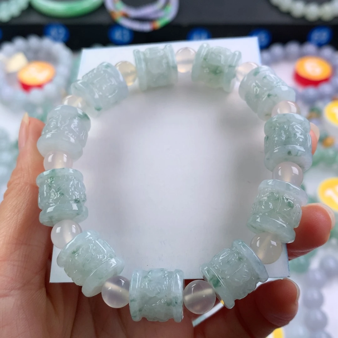 翡翠未镶嵌手链卡12-13