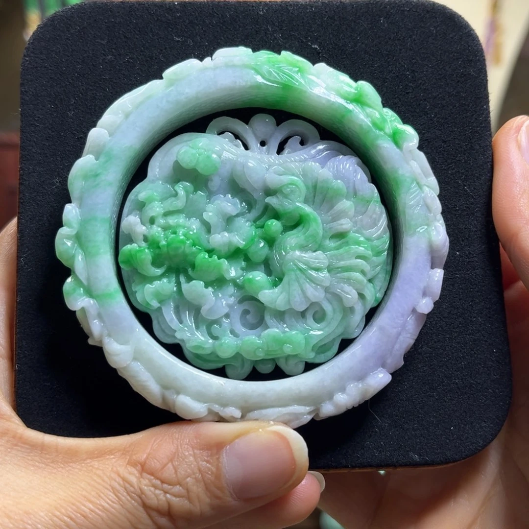 翡翠未镶嵌颈饰天然翡翠手镯套装56圈口
