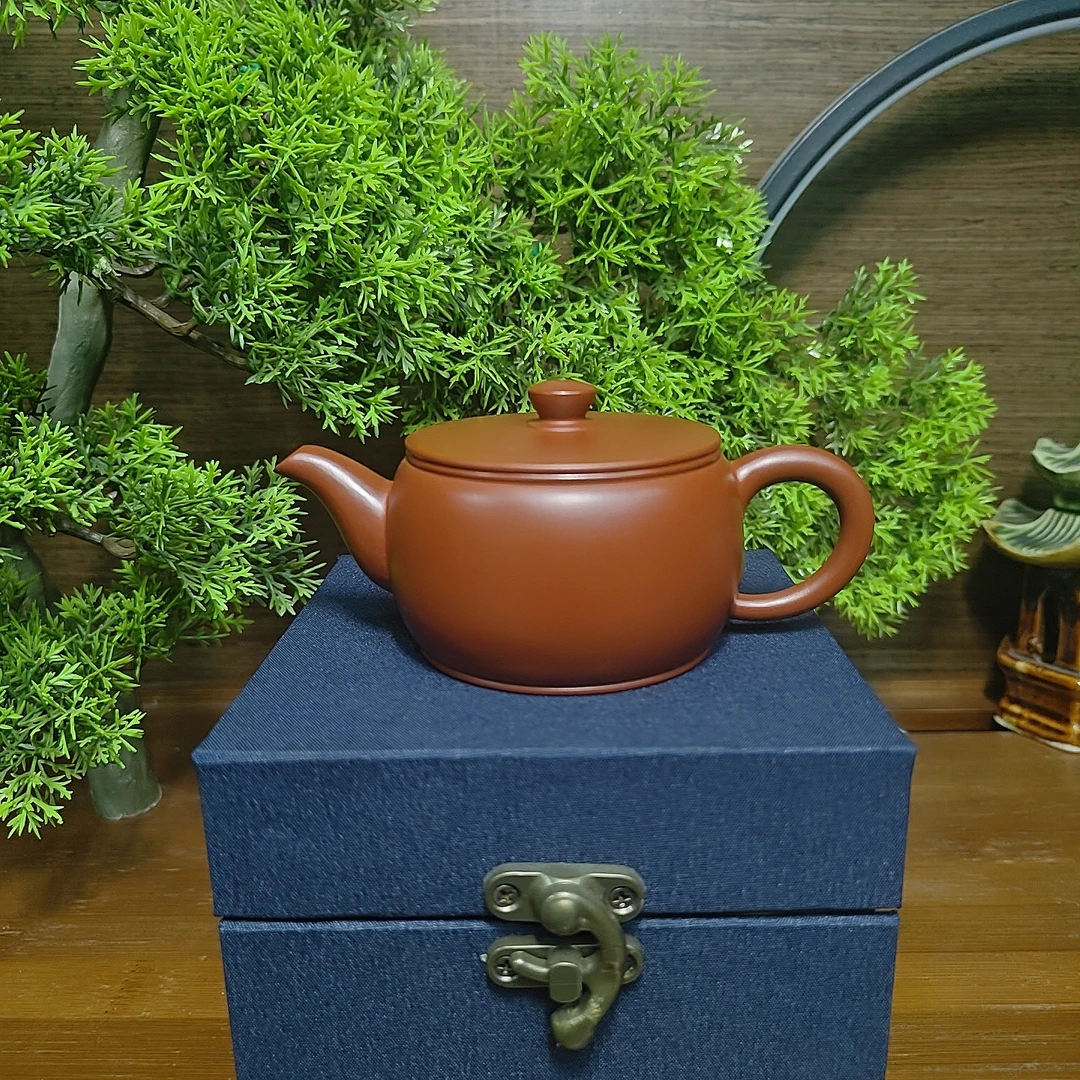 （景熙）潮州朱泥手拉壶原矿朱泥精工汉瓦壶纯手工拉胚（带证书礼盒）