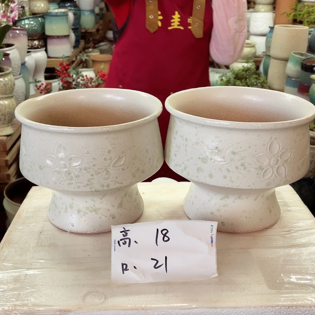 紫砂花盆高度18口径21