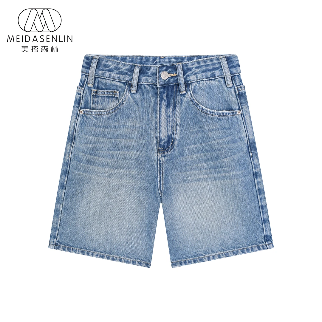 2025夏季新款-外销同款-浅蓝色莱赛尔五分裤女16189