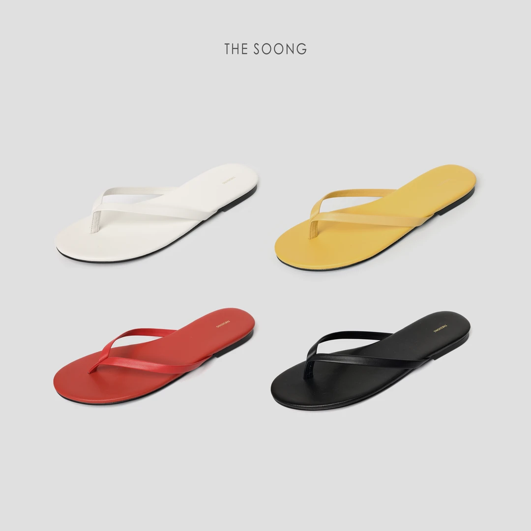 THESOONG|"Miami"羊皮极简柔软平底百搭人字拖鞋HWXZ6984