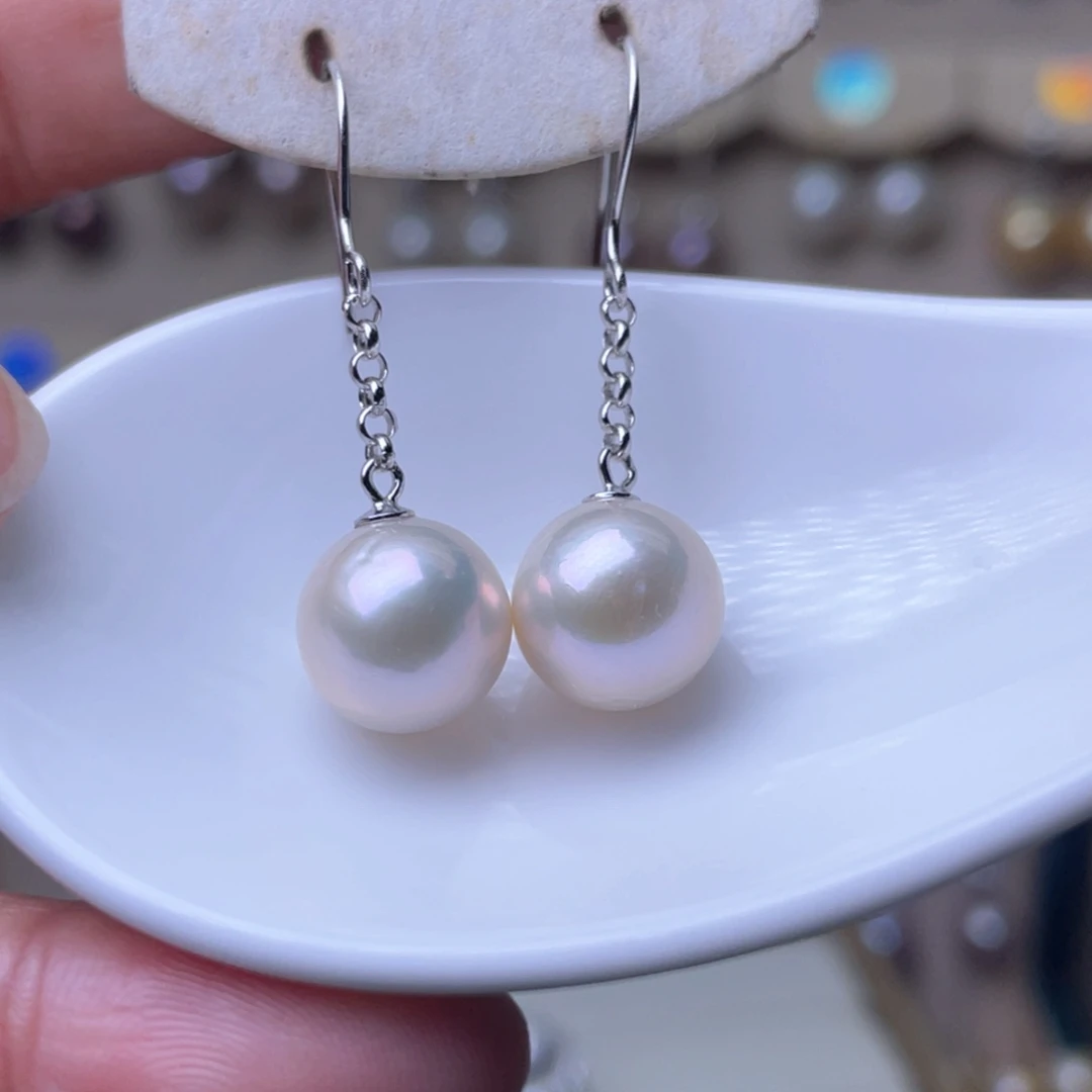 淡水珍珠耳环银S925镶嵌