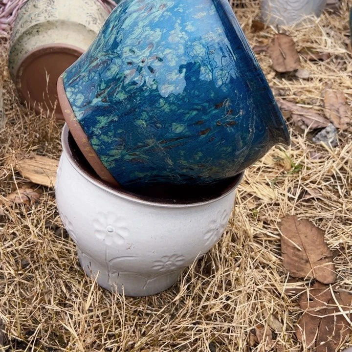 紫砂花盆高度19口20