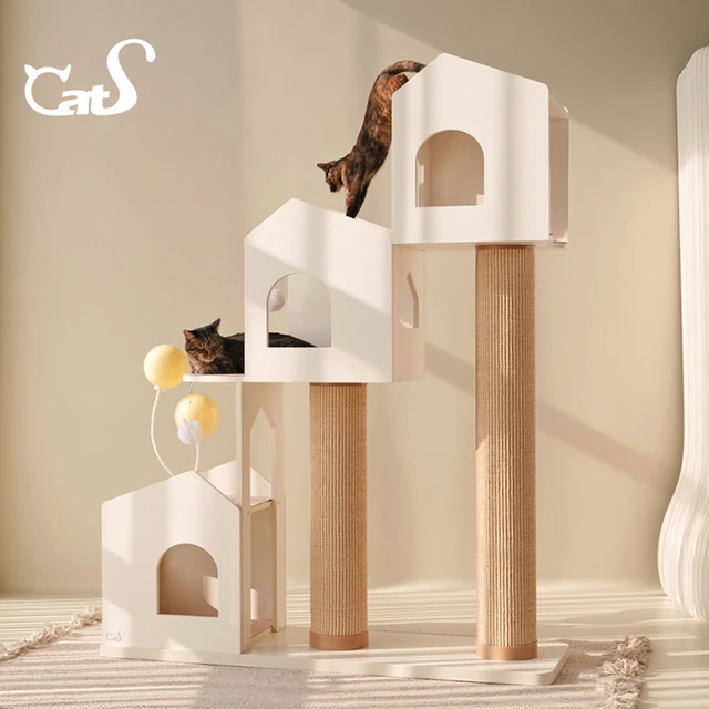 CatS猫爬架告白气球系列大型猫抓架猫树一体式剑麻猫抓柱实木猫架