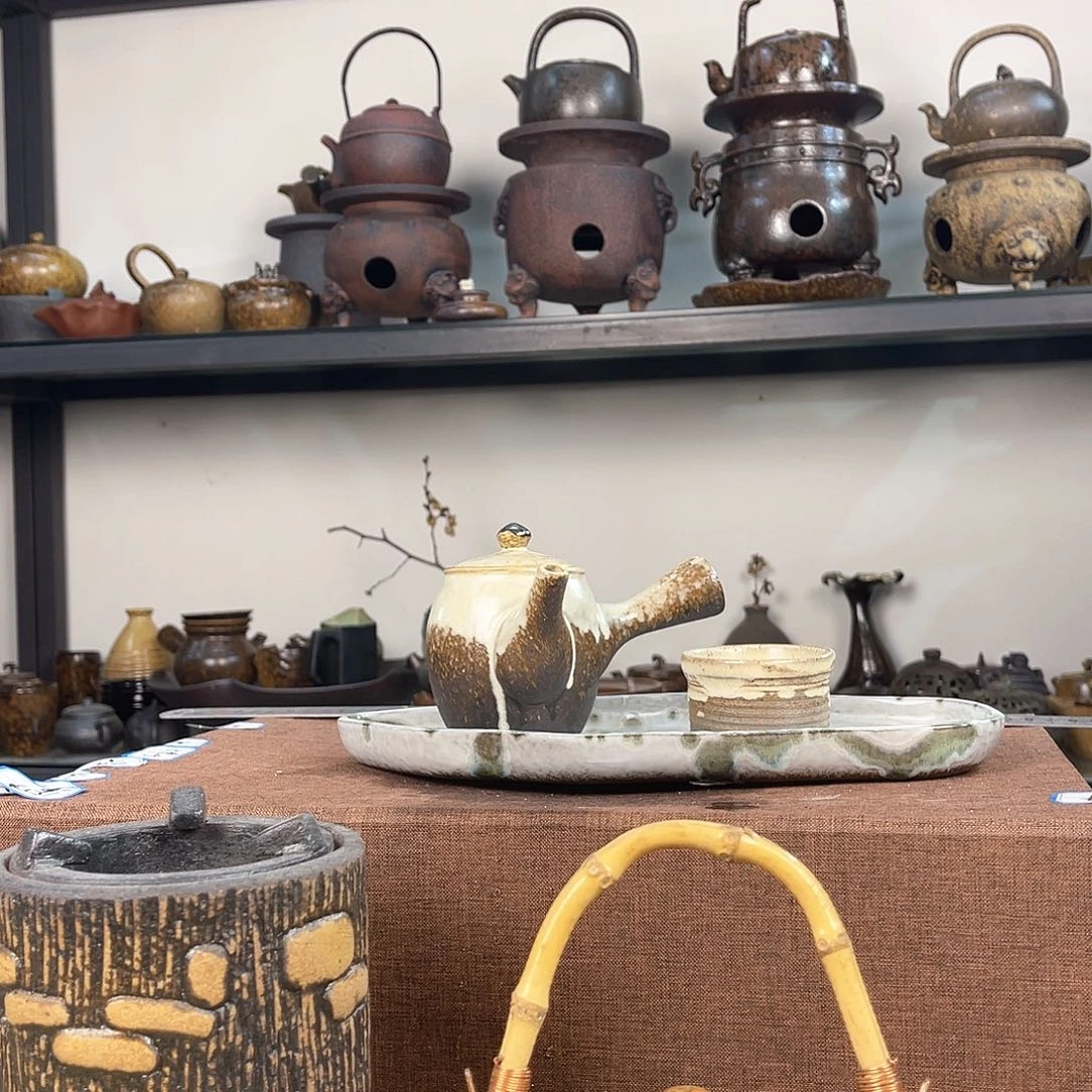 紫泥茶壶紫砂粗陶茶器