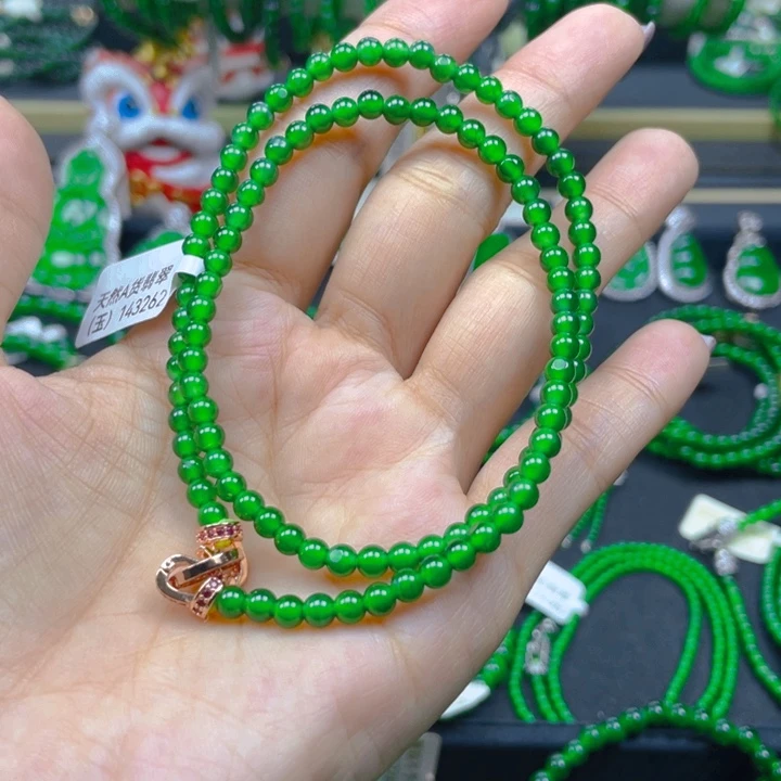 翡翠未镶嵌颈饰锁骨链4