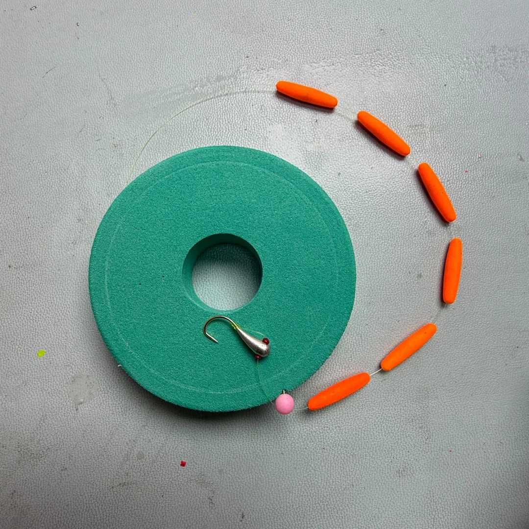 新款手工朝天钩线组 阿酷B00橙色抗光传统钓线组 醒目款