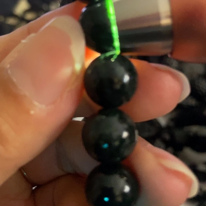 翡翠未镶嵌手链墨翠12黑墨色