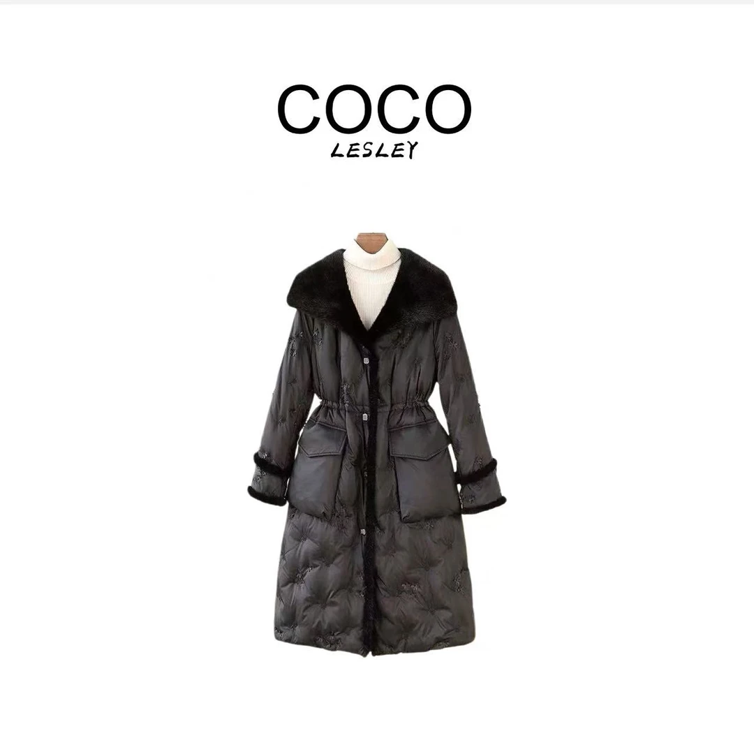 【COCO LESLEY】冬季中长款设计气质羽绒服MY7158