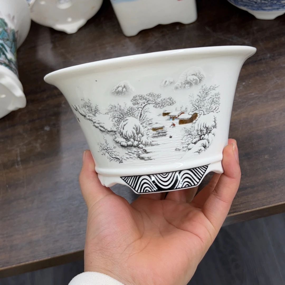 紫砂花盆884号瑕疵15/8cm