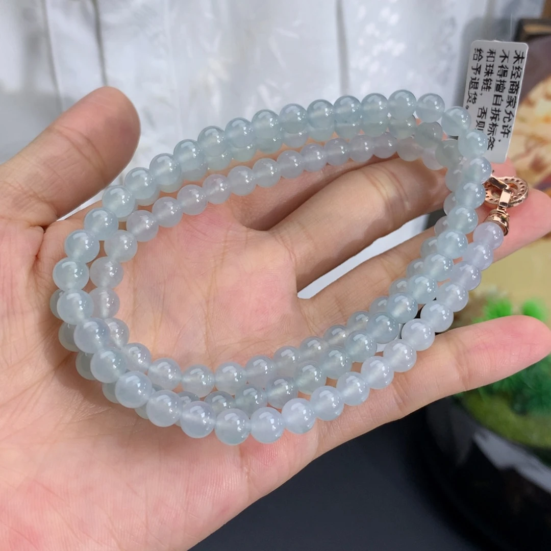 未镶嵌手串翡翠卡6冰胶蓝项链