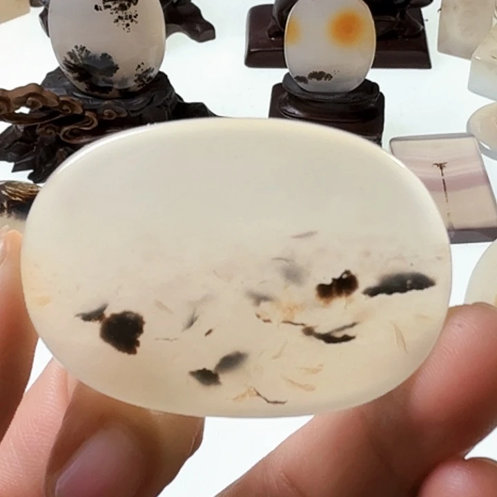 玛瑙/玉髓足铂镶嵌珠宝半成品