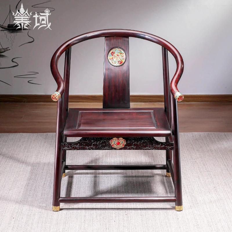 泰域《宫廷圈椅》 中式 家用实木茶桌椅全套组合客厅套装E2-504