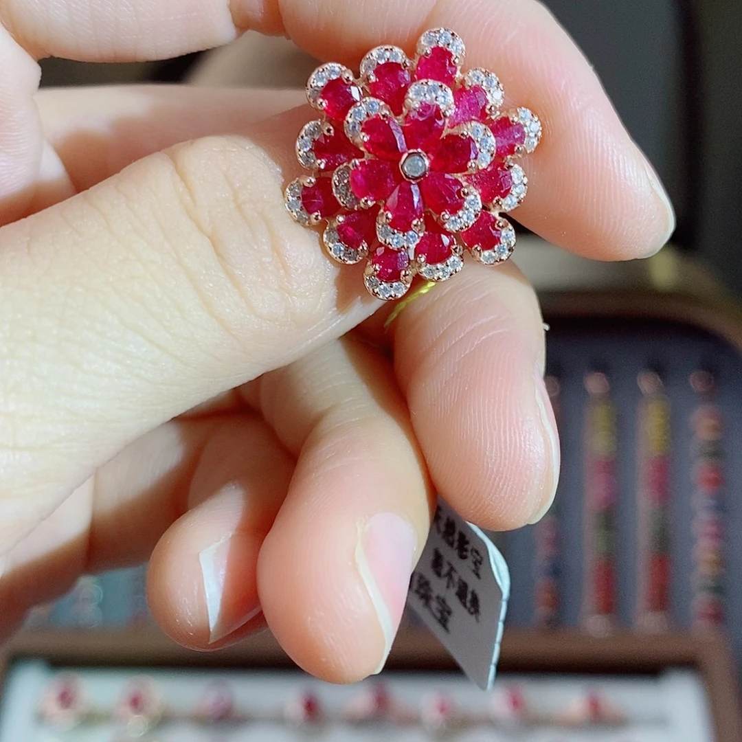 银S925镶嵌红宝石戒指