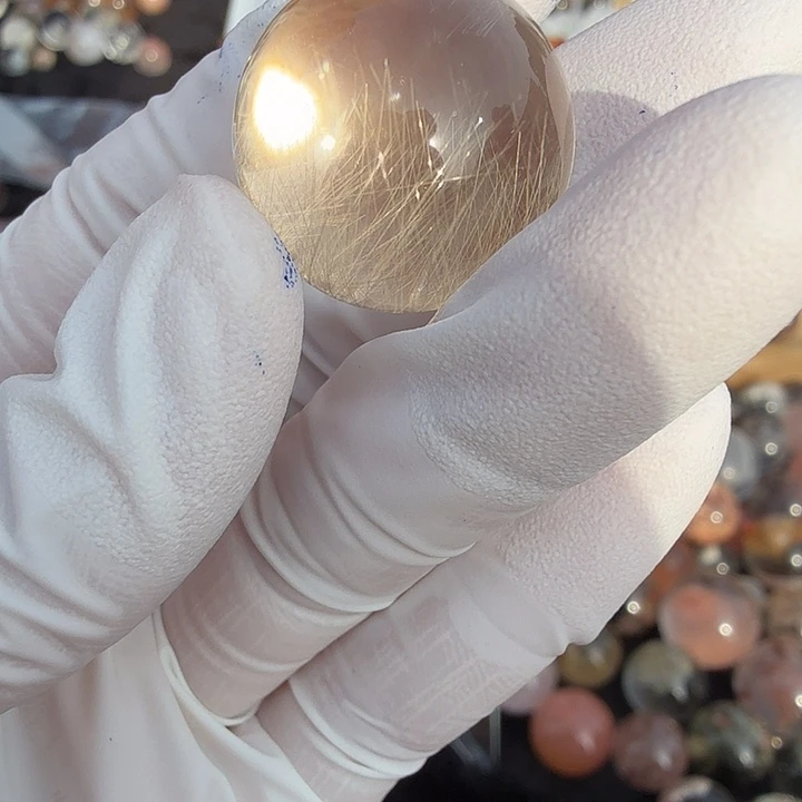 晓***-珠宝半成品水晶未镶嵌发晶20.4mm定制不退换