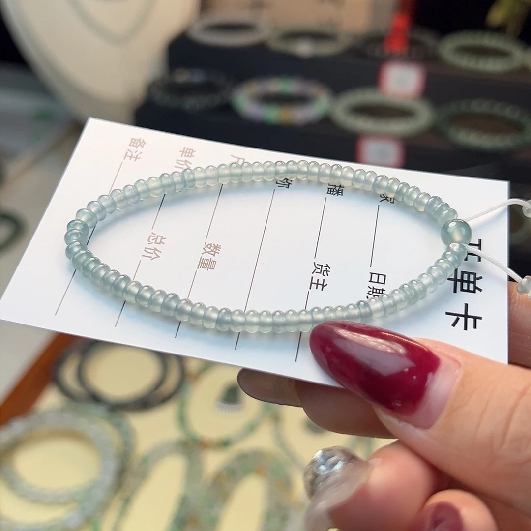 翡翠手串未镶嵌天然A货翡翠手串k4.3 015