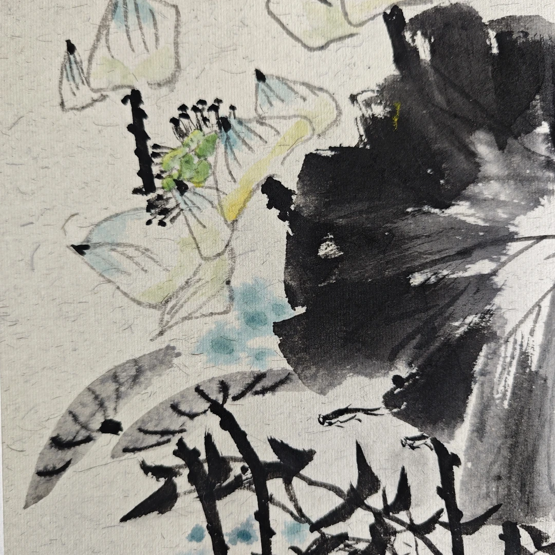 手工绘画，国画卡纸作品，平尺寸38×38