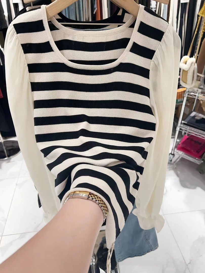 邹先森88005-29新款时尚百搭宽松条纹假两件