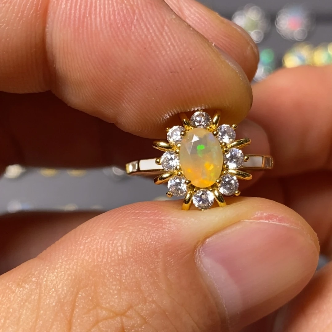 银S925镶嵌欧泊戒指9