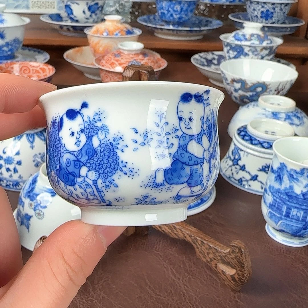 杯青花釉下炉式杯