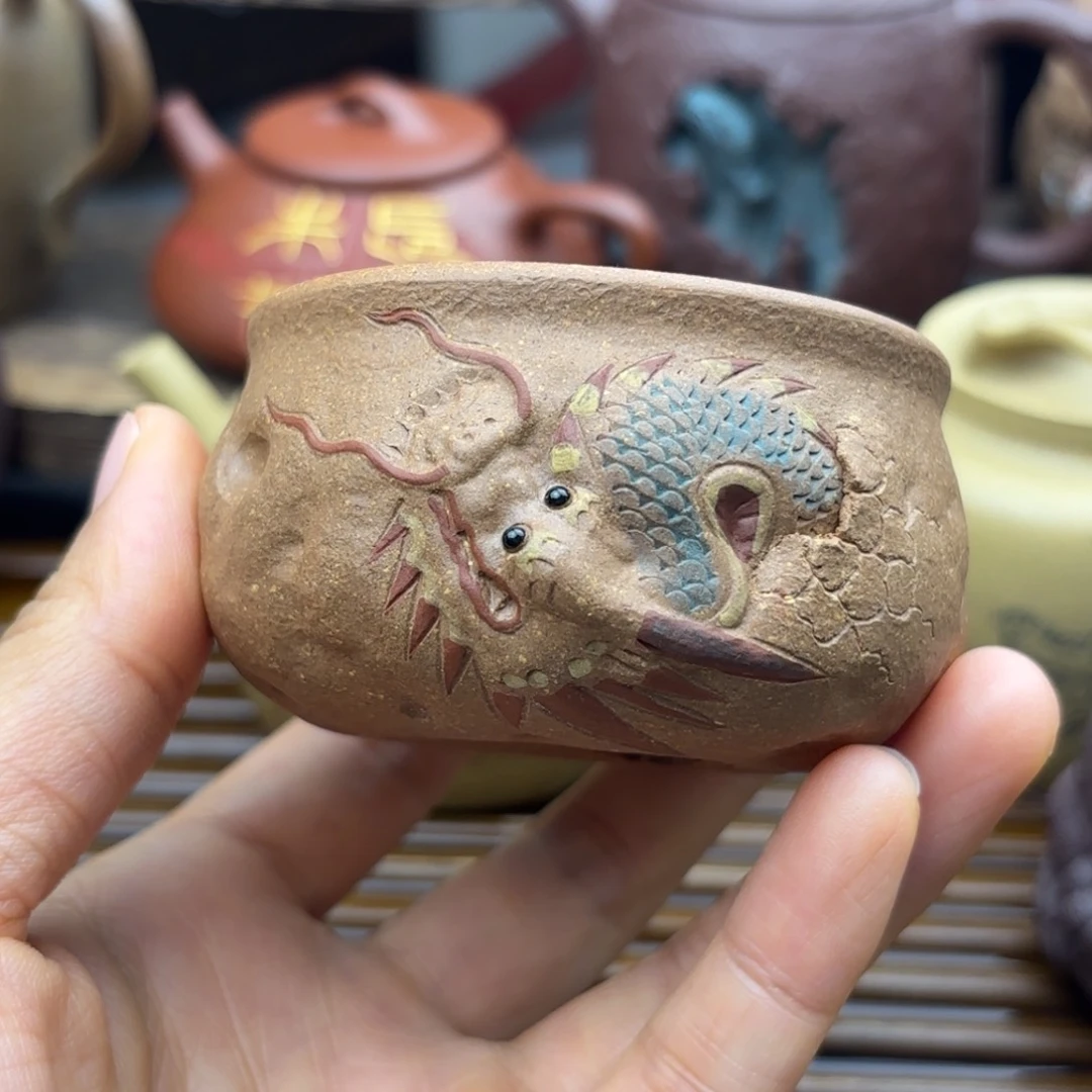 茶壶紫砂青龙主人杯老段泥100c c