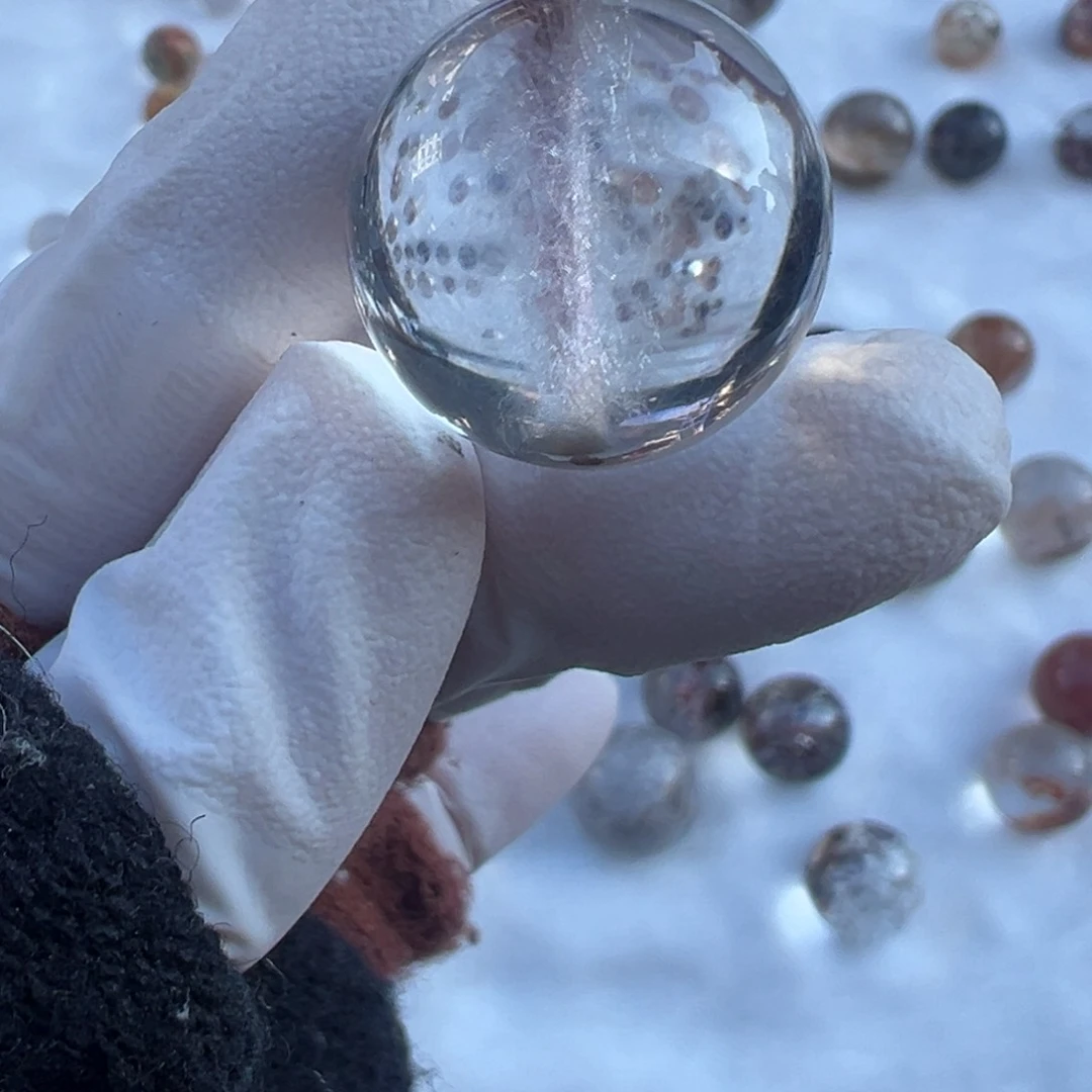 水晶水晶兔毛单珠20mm定制不退换未镶嵌哦***?