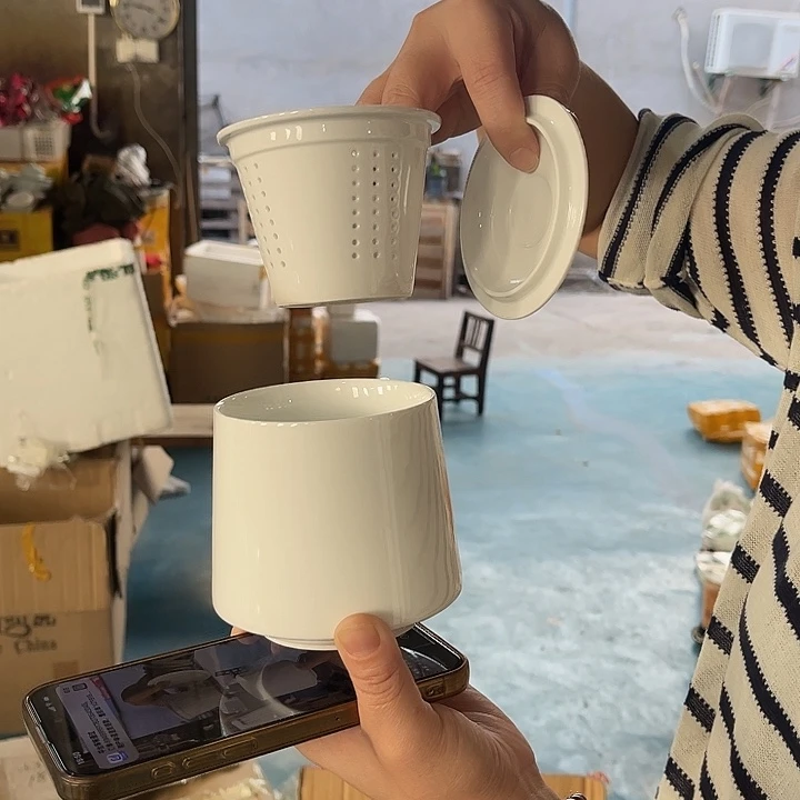 瓷片高白泥泡茶杯一个，包邮，容量500