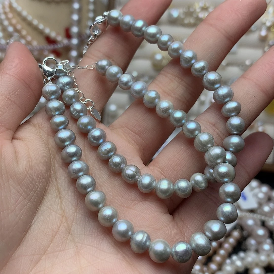 淡水珍珠6-7未镶嵌sl8手链