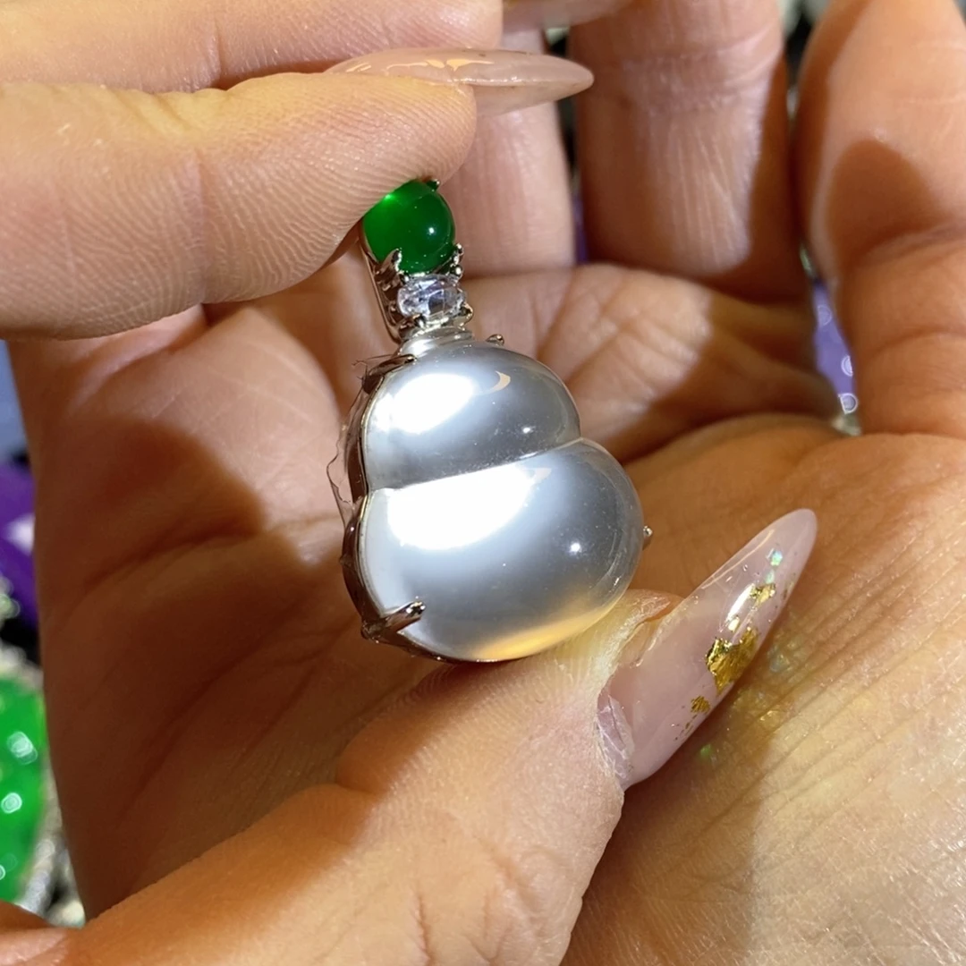 石英质玉银S925镶嵌颈饰