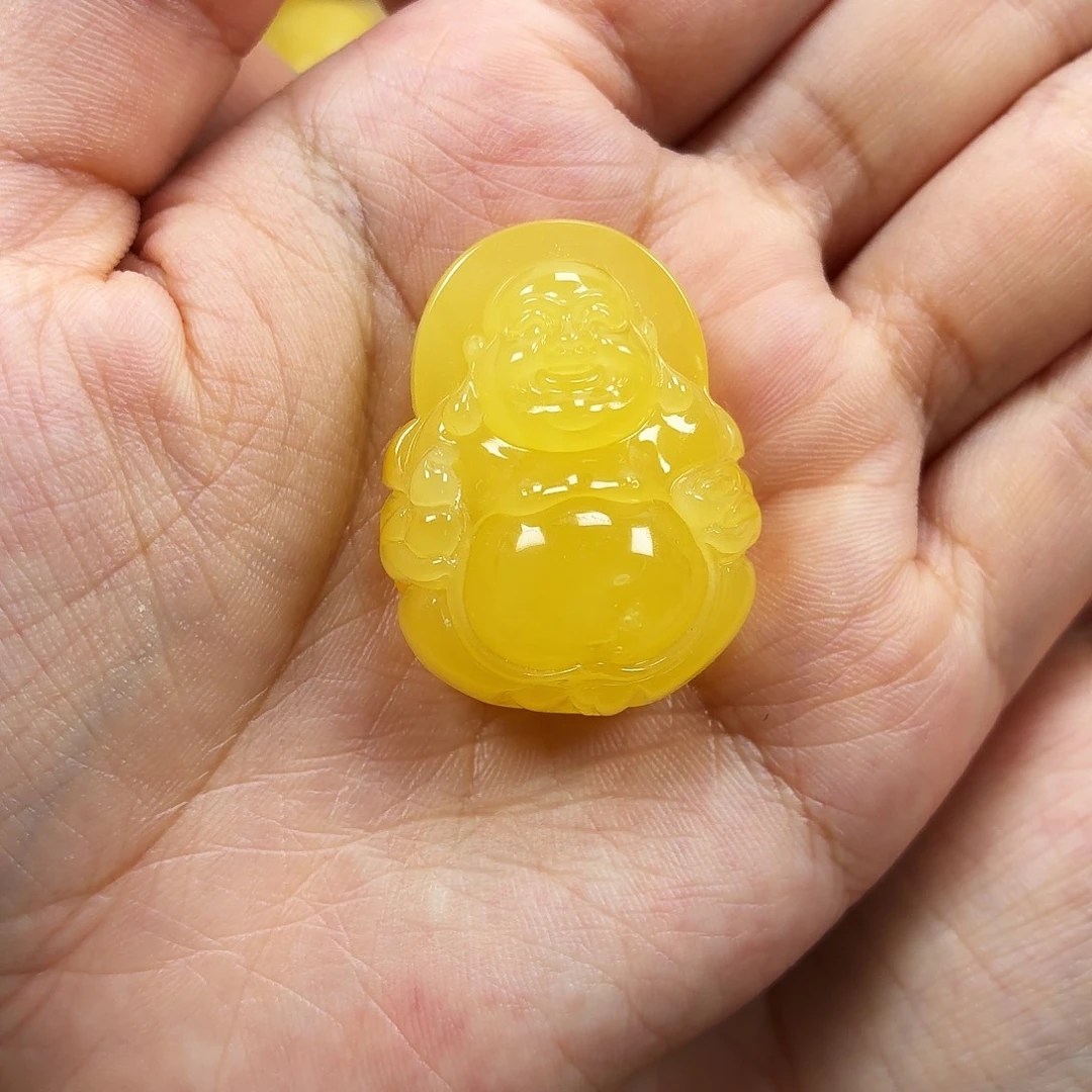 蜜蜡未镶嵌颈饰焦皮佛公