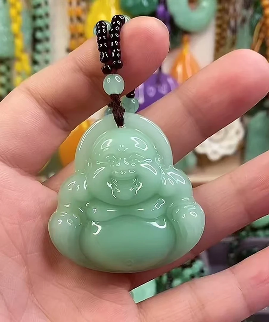 D4...浅绿元宝大肚佛经典时尚百搭
