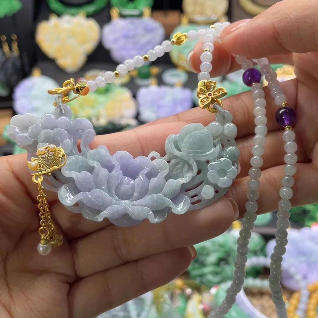 翡翠未镶嵌颈饰代编织