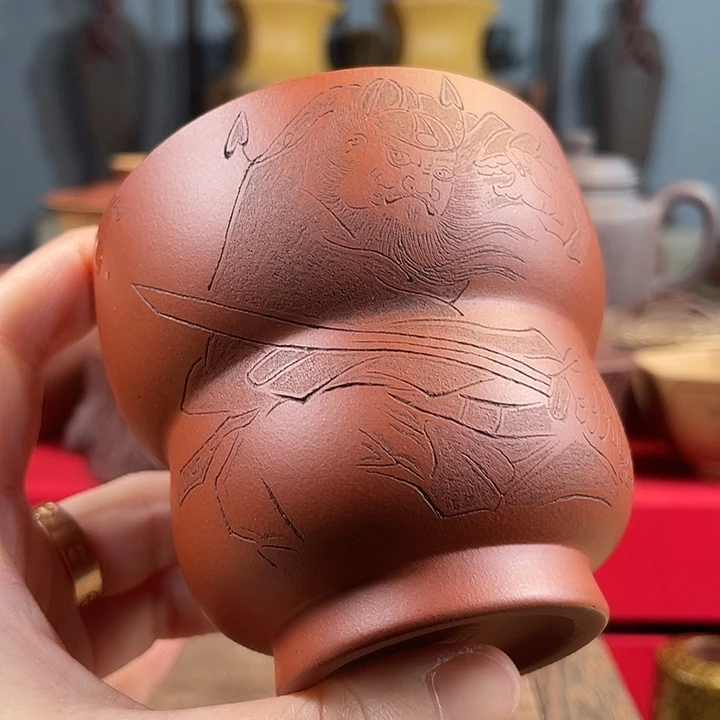 紫砂茶杯福禄钟馗杯爆子